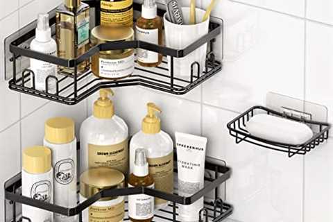 MAXIFFE Corner Shower Caddy, Shower Organizer Corner Shower Shelf with Sopa Dish,3-Pack Adhesive..