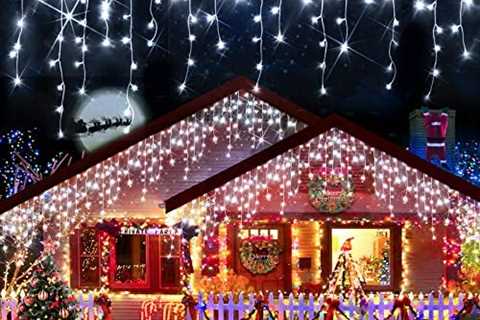 66ft Christmas Lights Decorations Outdoor, 640 LED 8 Modes Curtain Fairy Lights with 120 Drops,Plug ..