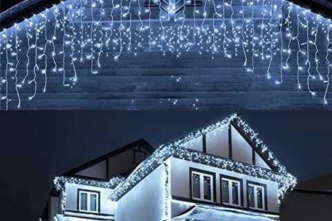 Techip Christmas Lights Outdoor Icicle Lights 400LED 47FT 8Modes Connectable LED String Lights Plug ..