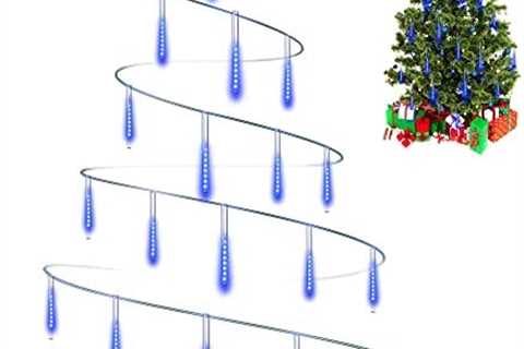Christmas Meteor Shower Lights String, aneeway 360 LED Falling Rain Lights, 4’’ x 18 Tubes..