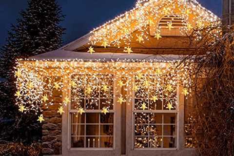 Christmas Icicle Lights Outdoor 33 Ft 400 LED Waterproof Extendable Hanging String Lights Christmas ..