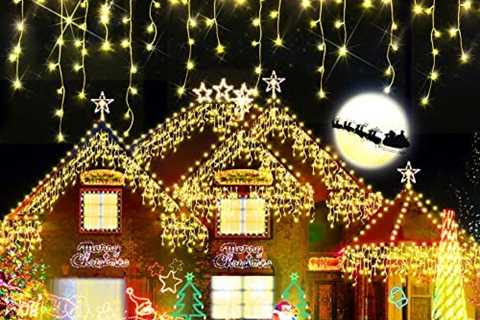 Christmas Lights 640 LED 65 FT Christmas Lights Outdoor with 120 Drops Plug in 8 Modes Christmas..