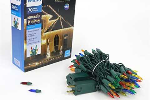 PHILIPS Super Bright Smooth Mini Christmas Lights – 70 Remains Lit Multicolor Mini LED String..