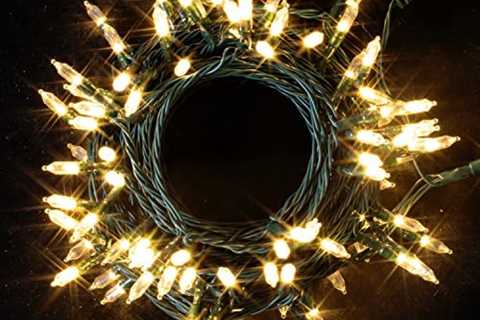 Joiedomi Warm White Christmas Lights, 42.98 FT 100 LED String Lights with T5 Bulbs, 8 Mode Green..