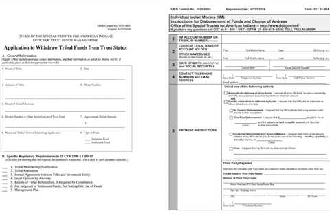 Application to Withdraw Tribal Funds from Trust Status