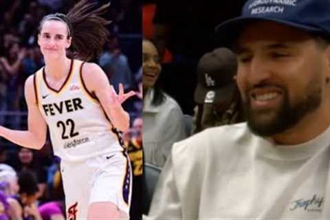 CAITLIN CLARK SHUTS UP BOOING CROWD INFRONT OF KLAY THOMPSON