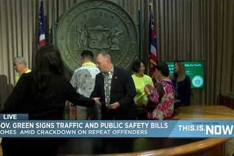 Gov. Green signs bills relating to traffic, public safety