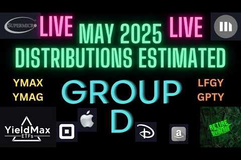 YieldMax May 2025 Group D Distribution Estimated for MSTY, SMCY, APLY, AMZY, & YMAX/YMAG LIVE!